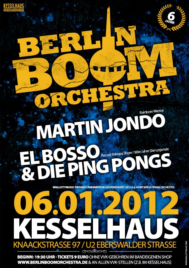 El Bosso & die Ping Pongs with Berlin Boom Orchestra live in Berlin on 6th January 2012!